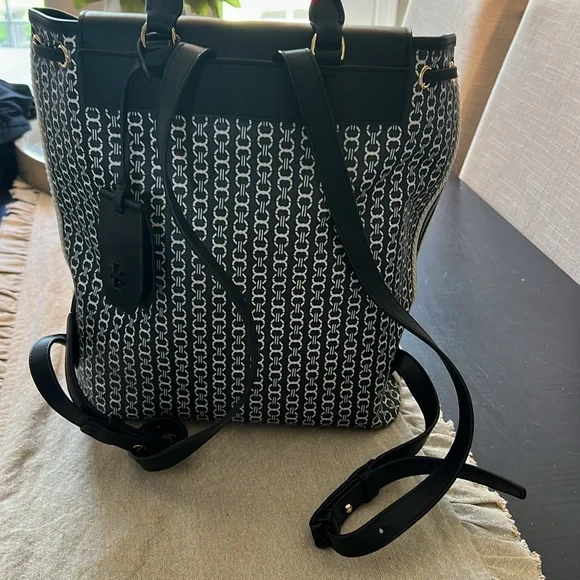 Tory Burch Gemini Link Canvas Backpack Tory Burch Gemini Link Medium Canvas & Leather Backpack In  main image 2